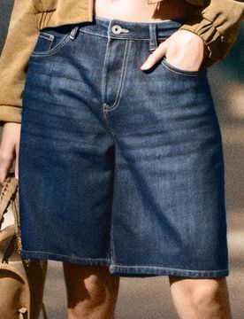 Bermuda in denim - blu scuro