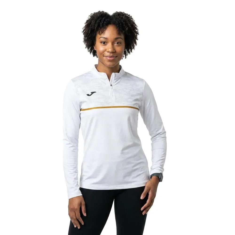 Felpa Con Mezza Zip Record Iii White L - Joma - FashionsVida