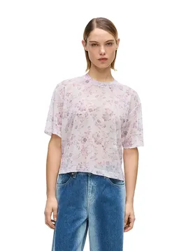 Haut à Manches Courtes B2w17089 Floral Aop Pink L