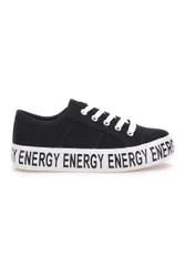 Sneakers flatform in tela nera 116 36