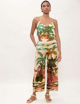 Pantalón ancho de mujer con estampado - Lola Casademunt - FashionsVida