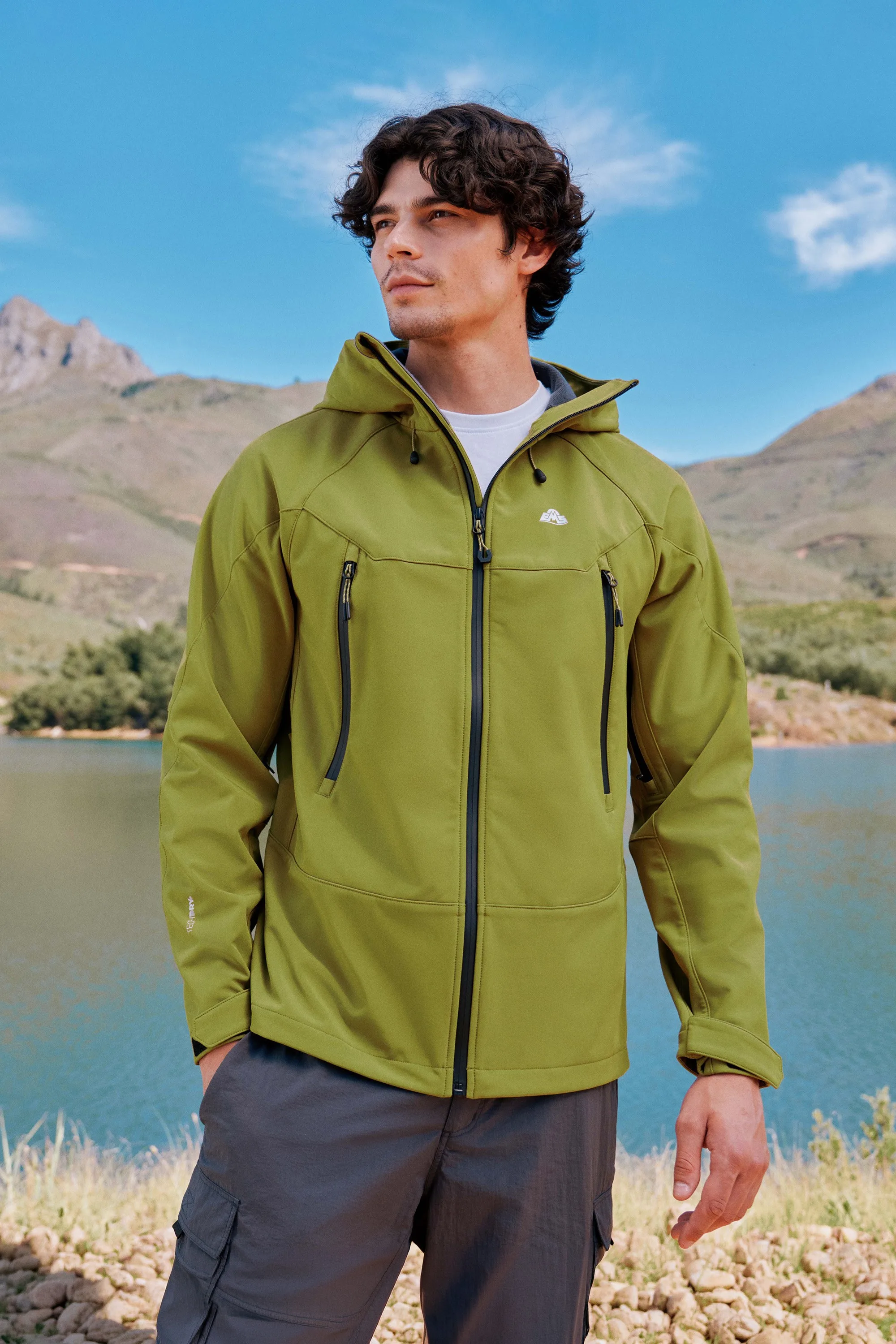 Tallac Mens Water Resistant Softshell Jacket - Green - EMS - FashionsVida