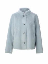Chaqueta con aspecto de piel azul claro 40