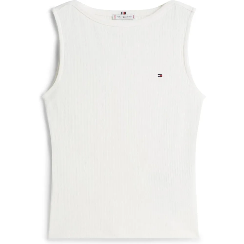 Camiseta de mujer sin mangas de canalé - Tommy Hilfiger - FashionsVida