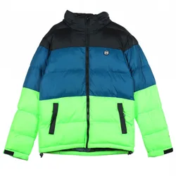 Piumino Uomo Techno Padded Jacket Black/petroleum/fluo Green