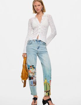 Jean amalfi, , Coton, Bleu, 34