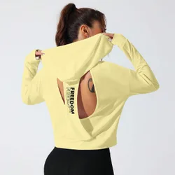 Sudadera con capucha deportiva de manga larga con estampado de letra para mujer