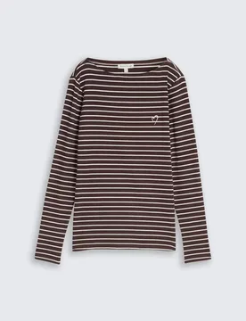 XXL T-Shirt striped boatneck female - XXL - FashionsVida