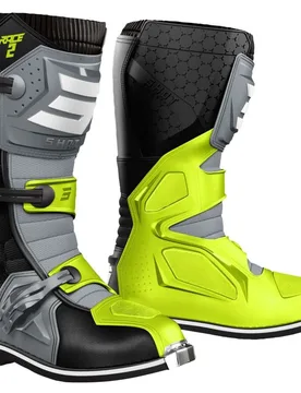 Stivali Moto Cross Enduro RACE 2 Nero Grigio Giallo Flu taglia 48 - Shot - FashionsVida