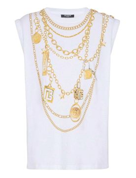 Balmain Canotta Con Stampa Collier