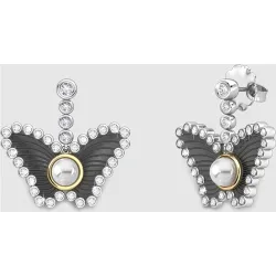 Pendientes Sky Drops de plata, perla y zafiro
