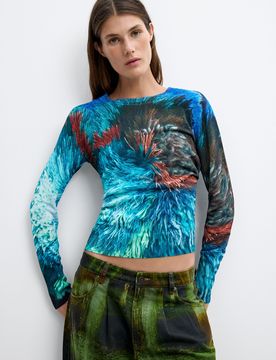 Pull imprimé M. C. Lacroix, , Bleu, XS