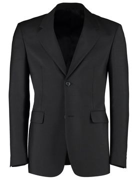 Padded Shoulders Wool and Mohair Blazer