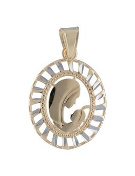 Ciondolo Madonna oro giallo e bianco GL100069