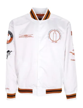 Giubbotto Bomber Uomo Ncaa Hometown Lw Satin Jacket Texlon White - Mitchell & Ness - FashionsVida