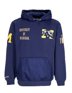 Felpa Cappuccio Uomo Ncaa Team Og 2.0 Fleece Hoodie Vintage Logo Micwol Original Team Colors - Mitchell & Ness - FashionsVida