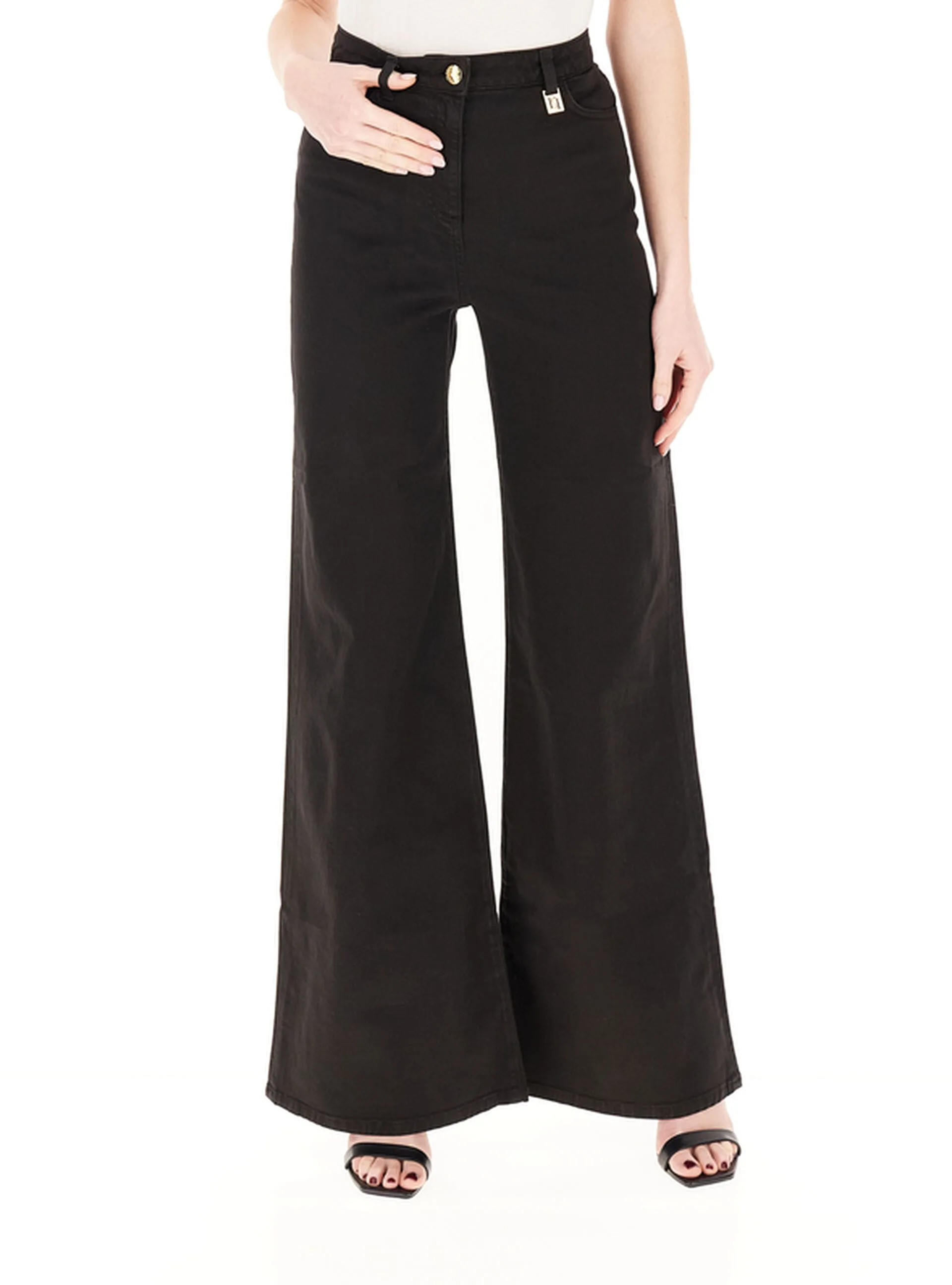 Jeans a palazzo NERO 28 - Elisabetta Franchi - FashionsVida