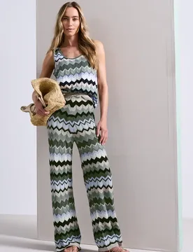 Hose mit Zick-Zack Muster female Grün - Street One - FashionsVida
