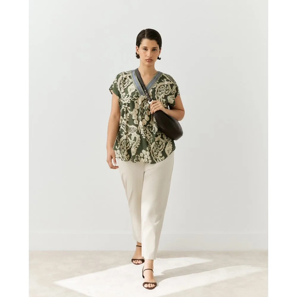 Top manga corta estampado de mujer - Couchel - FashionsVida