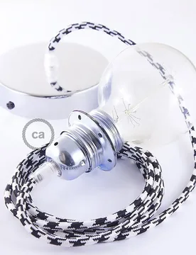 Cables Lampe Suspendue Pendel Pour Abat-jour Rp04 50 Cm Black / White / Chrome Plated One Size - Creative - FashionsVida