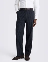 Relaxed Fit Pinstripe Trousers Navy Mix male