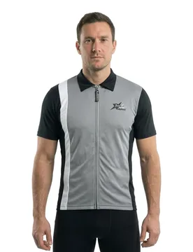 Polo A Maniche Corte Zipper White / Black - MSC - FashionsVida