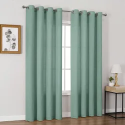 Pieza/2 piezas Cortinas opacas de unicolor modernas con anillos superiores, cortinas filtrantes transparentes, cortinas sencillas para la sala de esta