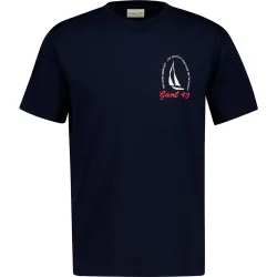 Camiseta de hombre de manga conta con dibujo frontal