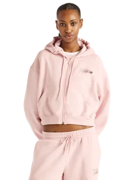 Fleece Damen Jacken - Rosa - Größe L - Leder Pink L - New Balance - FashionsVida
