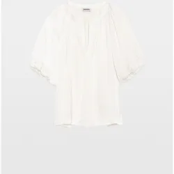 Zadig & Voltaire - Blusa de mujer de satén con mangas abullonadas