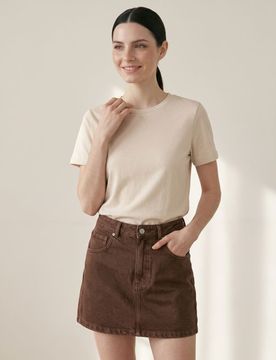 T-shirt con misto viscosa - beige