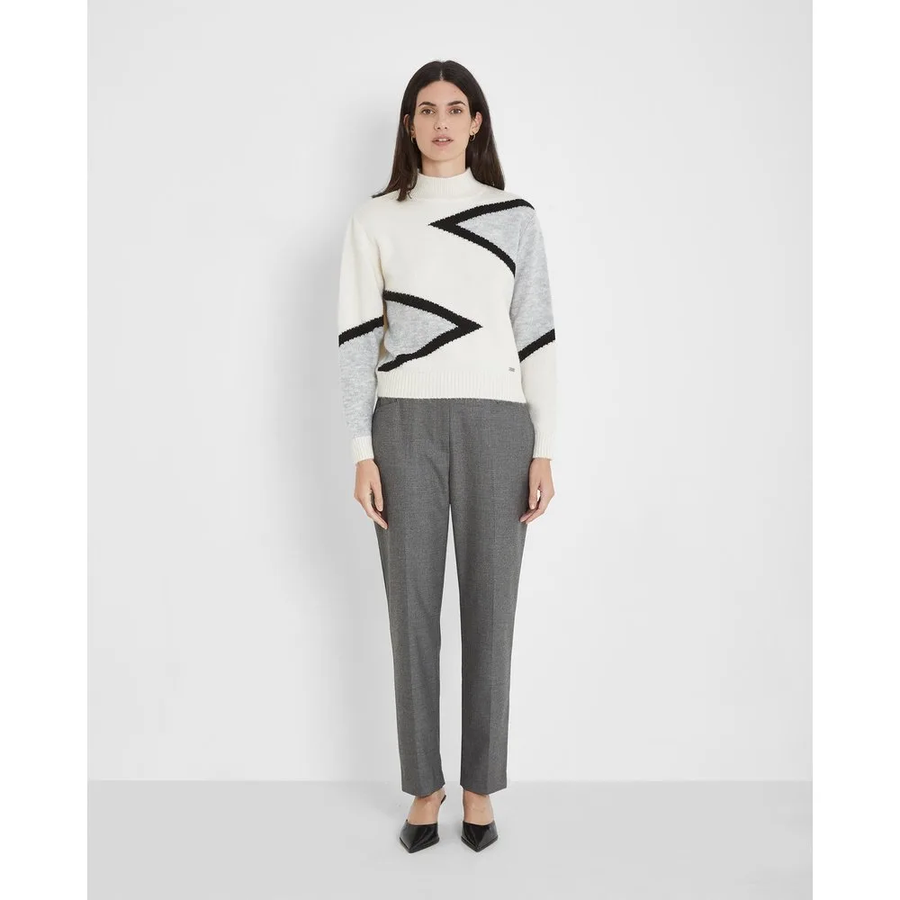 Jersey de mujer de manga larga y cuello perkins - Trucco - FashionsVida