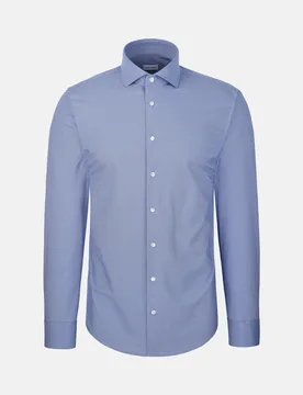 Slim Performance-Hemd Struktur Blau 38 - Seidensticker - FashionsVida