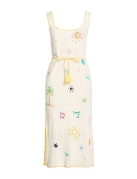 Midi-Kleid Damen Cremeweiß 1,3 Damen