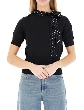 FRACOMINA Maglia con fiocco NERO M