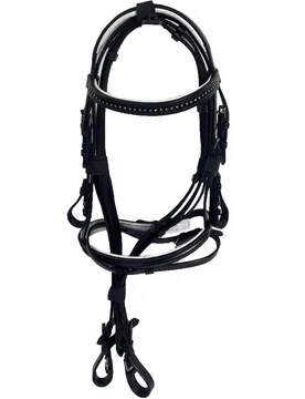Manski Trense Elmo schwarz/weiß unterlegt SHETTY - Reitsport Manski - FashionsVida