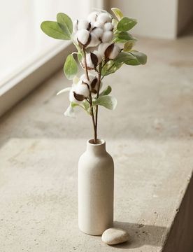 Ramo decorativo di cotone - bianco