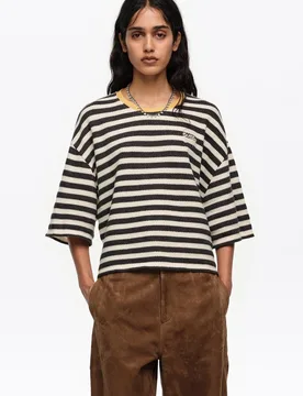 Camiseta de mujer boxy algodón rayas - Bimba y Lola - FashionsVida