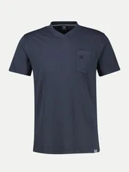 T-shirt Serafino 1/2 arm Blau L