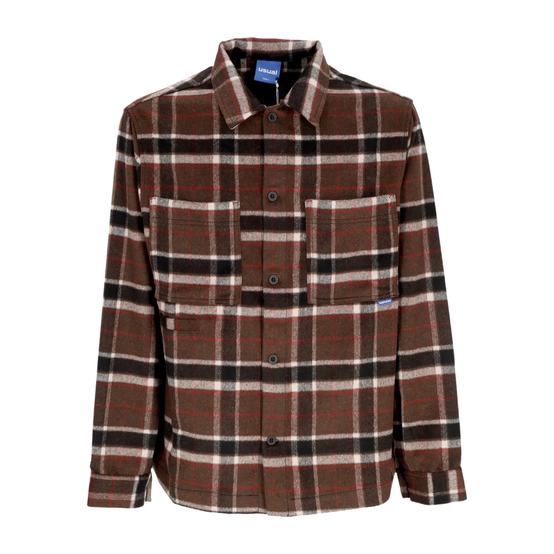Camicia Manica Lunga Uomo Cervino Button Shirt Brown - USUAL - FashionsVida