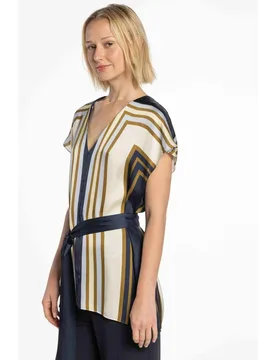 Blusa de mujer de satén estampado - Naulover - FashionsVida