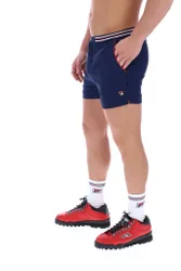 Navy High Tide Terry Pocket Stripe Shorts - XS