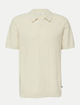 RED LABEL Poloshirt iin Flammgarnstruktur Beige 3XL