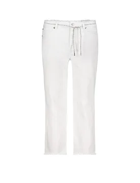 Jeans corte recto 7/8 crema 36 - monari - FashionsVida