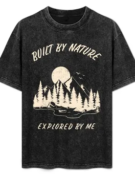 Built by Nature Explored by me / Camping/ Back print T-Shirt Casual Lightweight Short Sleeve Top - Aliexpress - FashionsVida