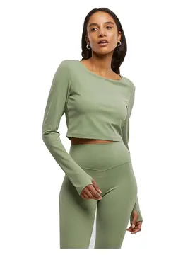 Top A Maniche Lunghe Sports Matcha Green M