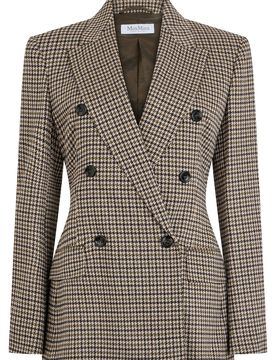 Double-Breasted Pied de Poule Wool-Blend Blazer