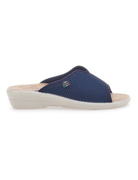 Ciabatte blu a punta aperta con sottopiede in pelle T4429FE 40