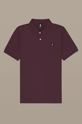 Polo con patch uomo marrone