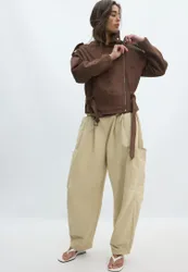 Bikerjacke mit Gürtel Braun L